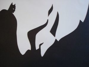 An example of negative space featuring Batman and the Joker
